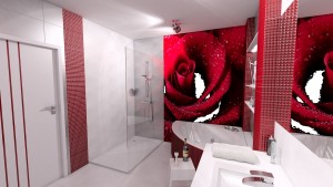 wizualizacja łazienki red style